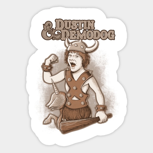 Dustin e Demodog Sticker by RedBug01